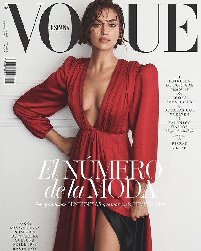 Алое платье и мокрая челка: Ирина Шейк превратилась в Кармен на обложке испанского Vogue (ФОТО)