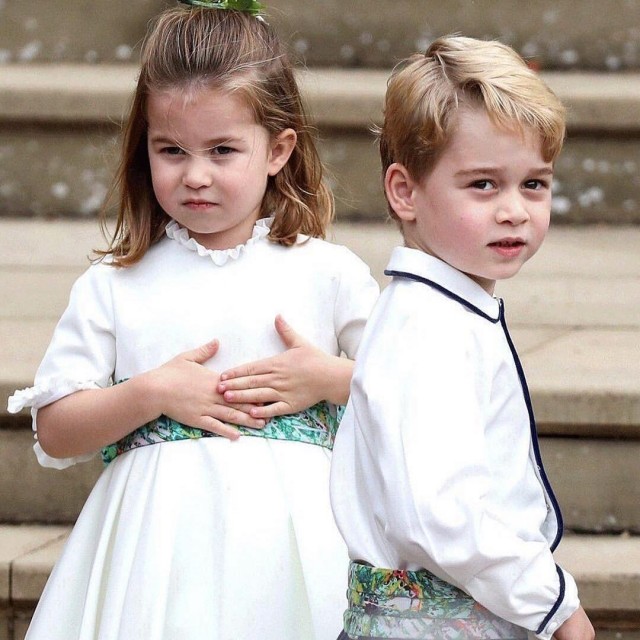 Принц Джордж и принцесса Шарлотта приняли участие в королевской свадьбе