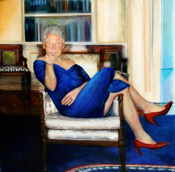 В особняке Эпштейна нашли портрет Билла Клинтона в платье и туфлях на каблуках