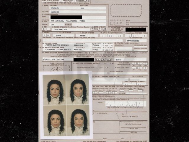 Анкета Майкла Джексона для замены паспорта продается за 75 тысяч долларов